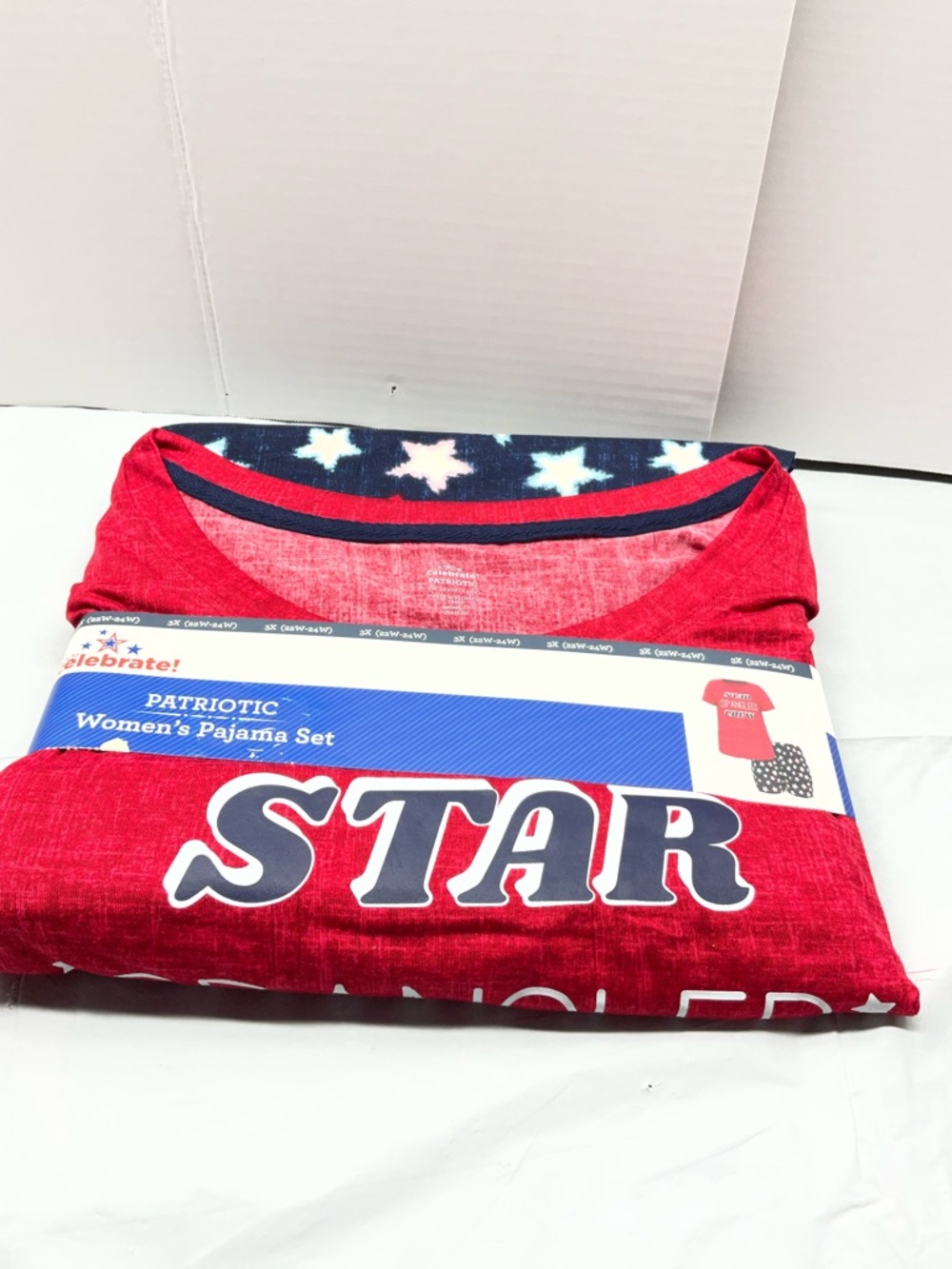 Women's Patriotic Star Pajama Set - Red